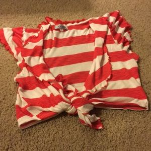 Front tie crop cardigan